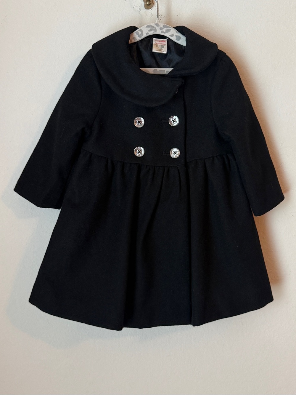 Gymboree Little Girls Black Double-Breasted Pea Coat